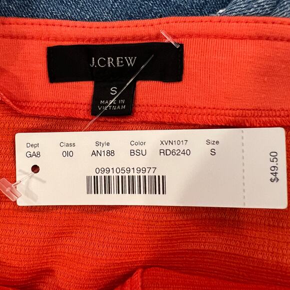 NWT J. Crew Orange/Red Textured Button-Front Tank - Picture 7 of 9